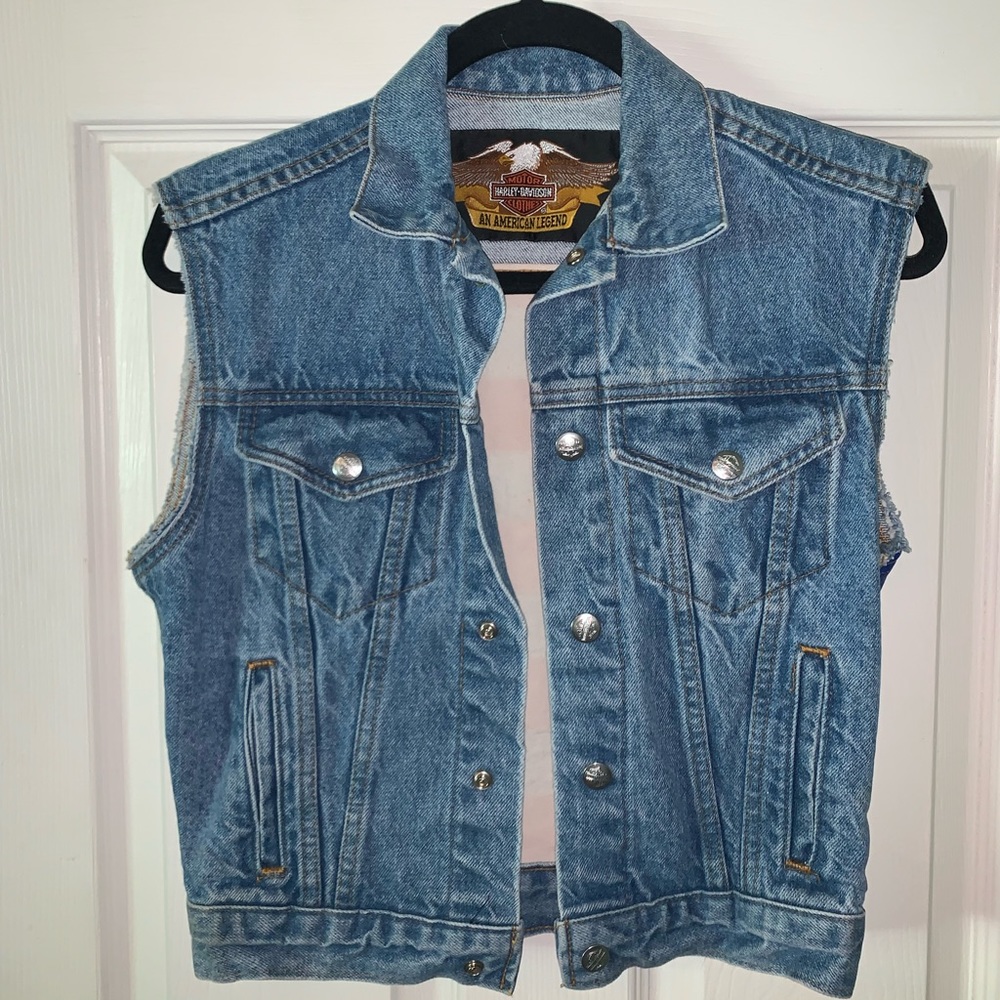 Harley-Davidson Vintage American Flag Jean Vest